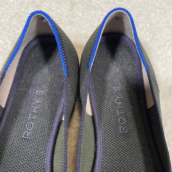 Rothy's The Square Highland Cap Toe Knit Ballet Flats Gray Navy 10 - Picture 5 of 9